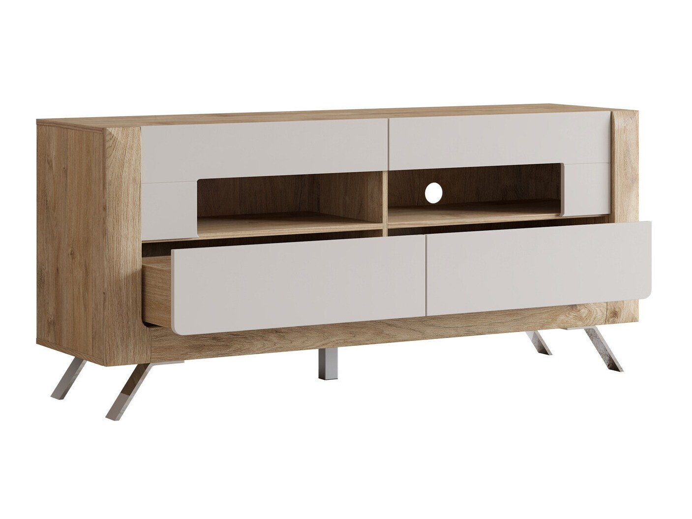 TV-Möbel Sovera 105 (Goldene Eichenholzoptik + Kaschmir)