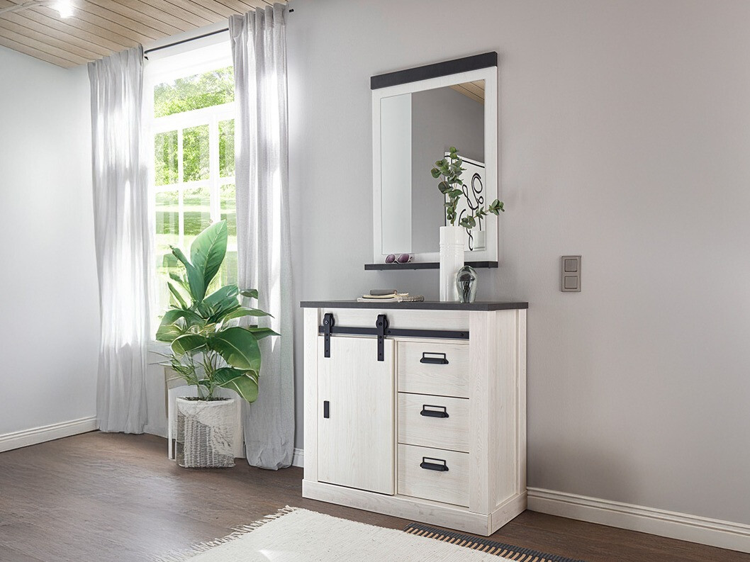 Flurgarnitur Cirtale 129 (Kiefernholzoptik gebleicht + Antrahite)