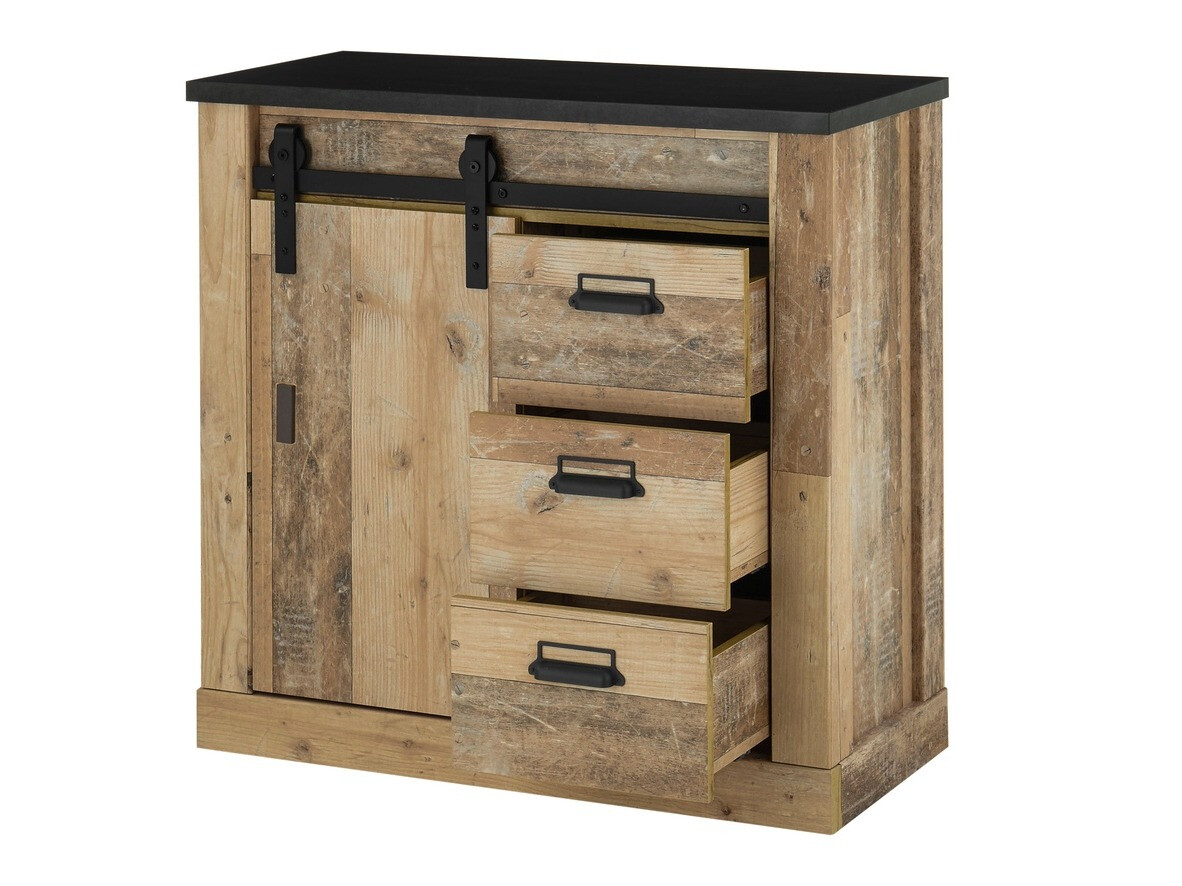 Wohnzimmer-Sets Cirtale 132 (Gealtertes Holz + Anthrazit)