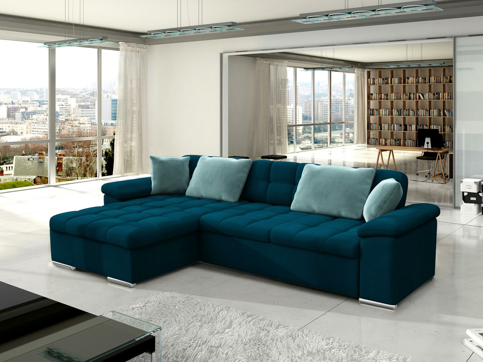 Ecksofa Comfivo 181 (Venus Velvet 2911 + Prestige 2771)