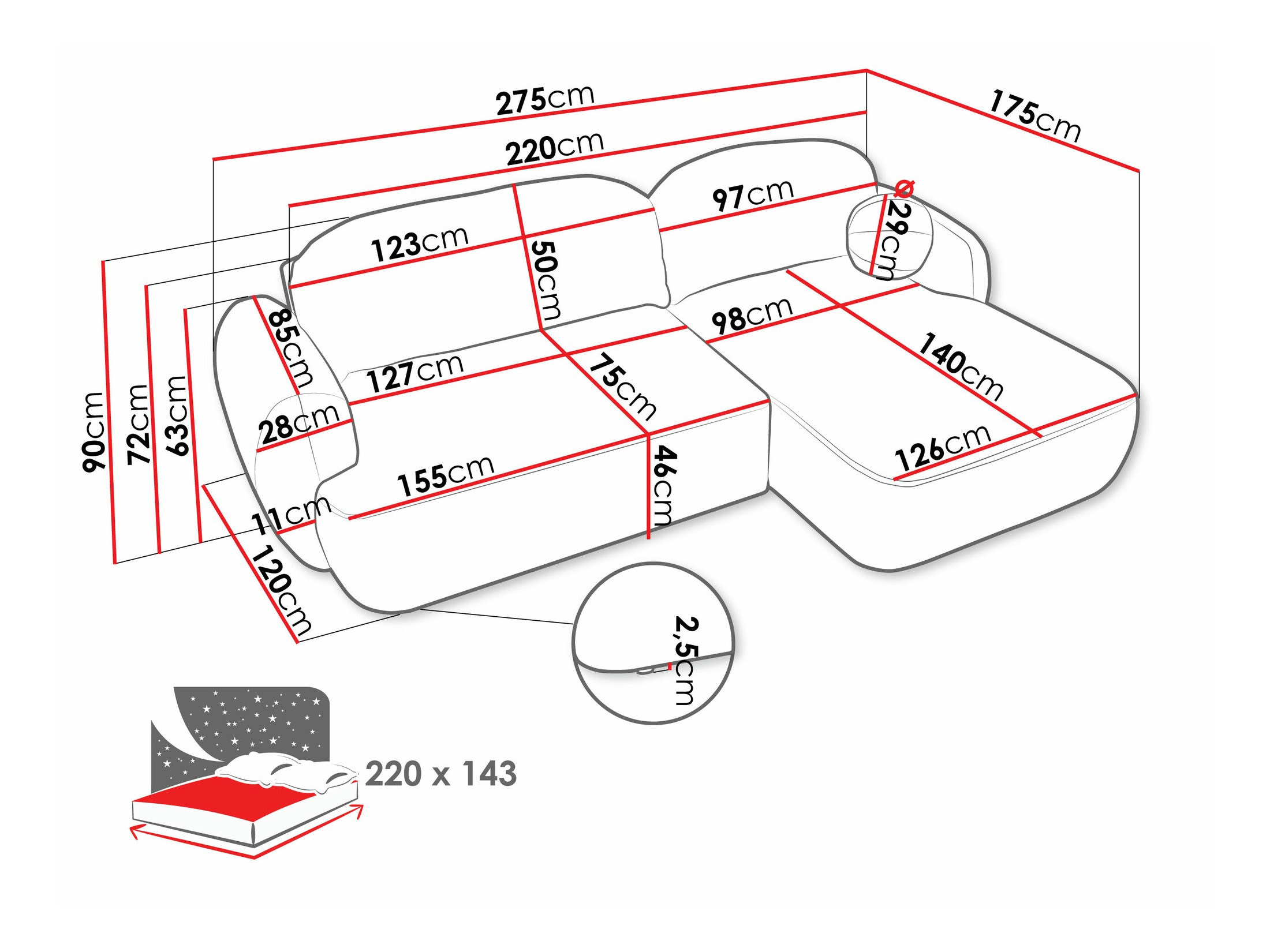 Ecksofa TrendyNest 110 (Now Or Never 83)