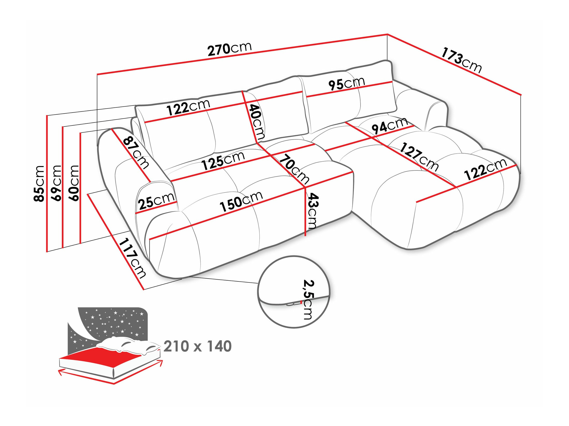 Ecksofa TrendyNest Ansera I (Now Or Never 03)