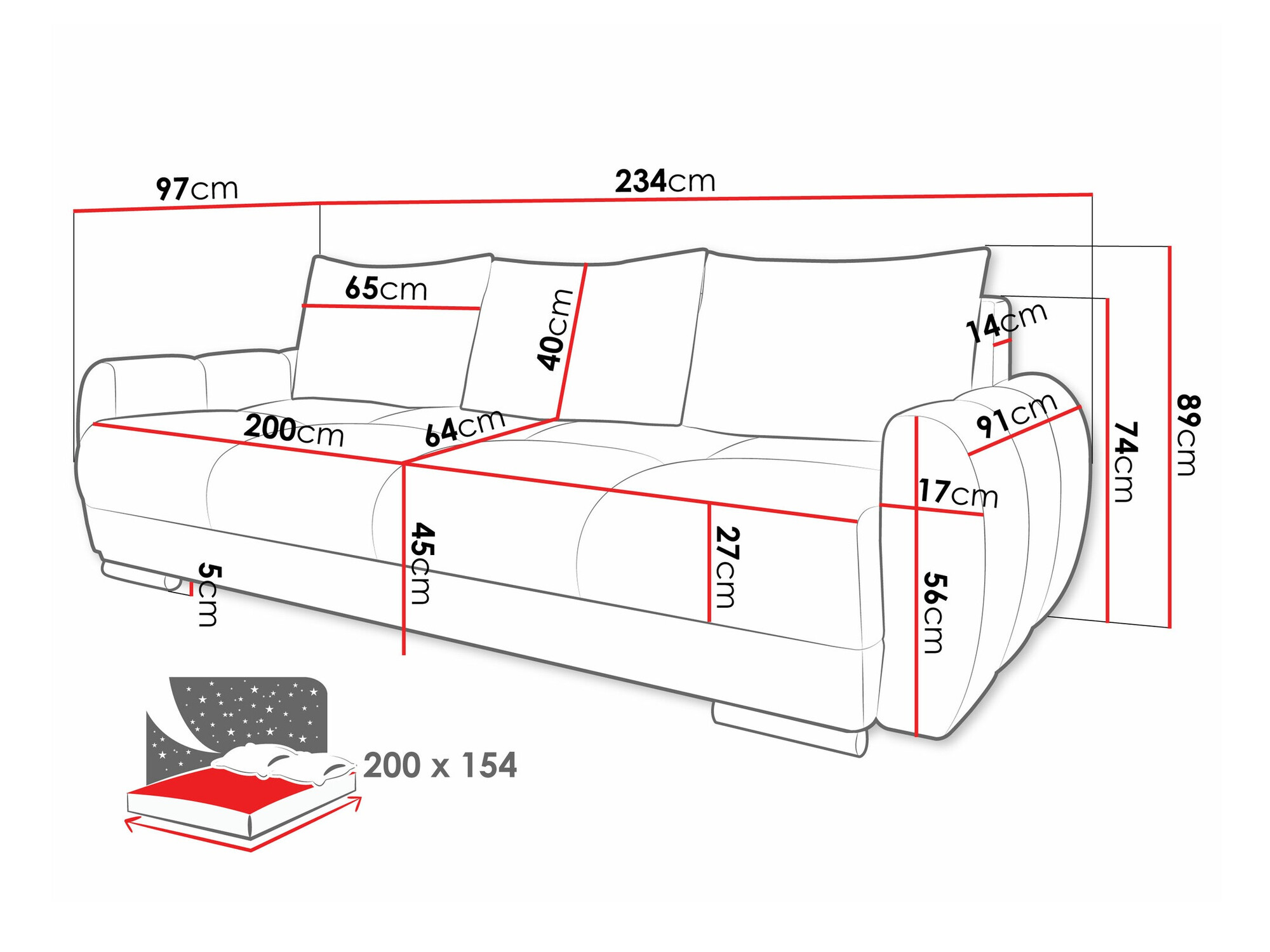 Schlafsofa Signis III (Velo 627)