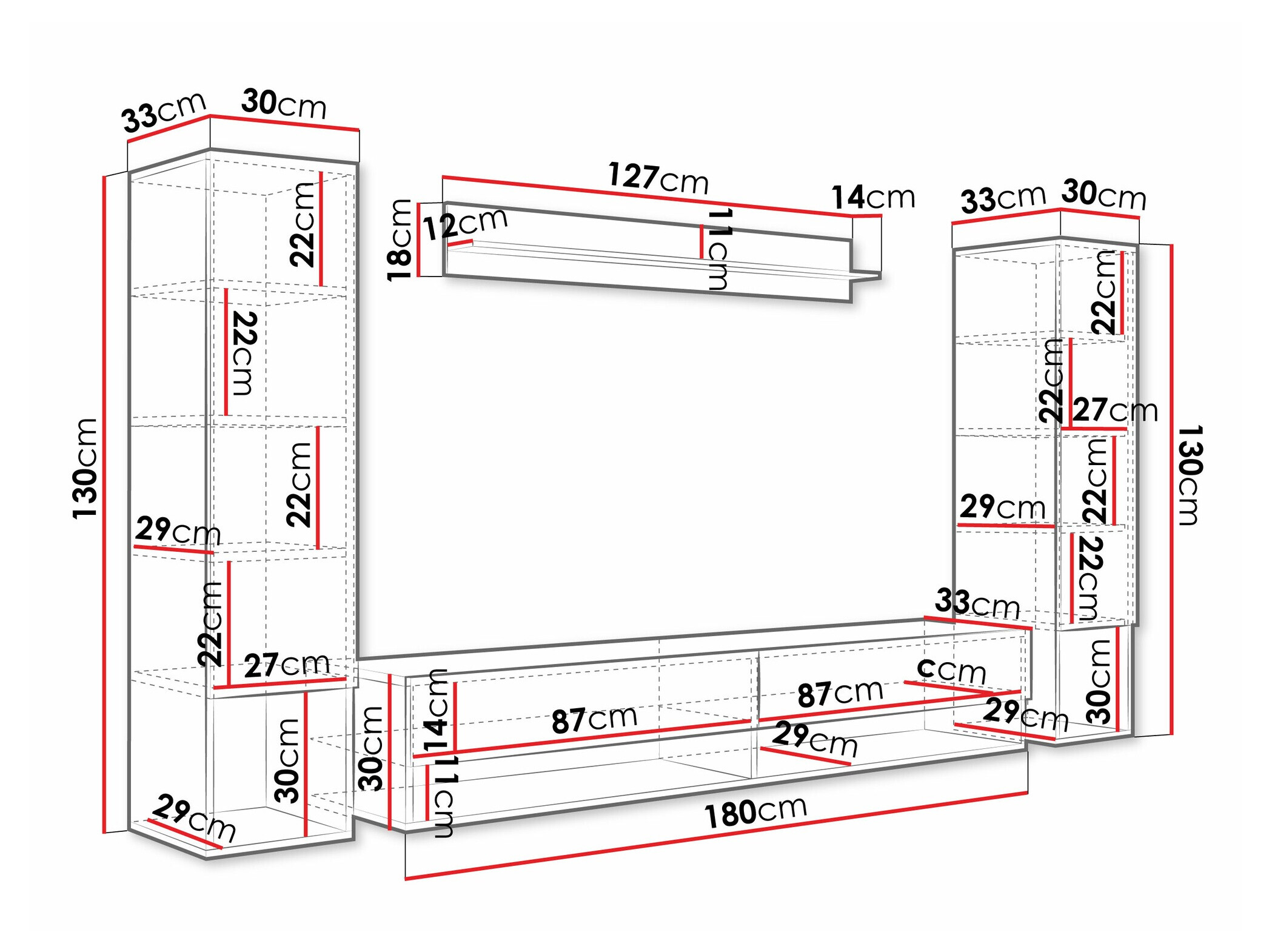 Wohnzimmer-Sets Sarasota 176 (Wotan Eiche + Weiß glänzend)