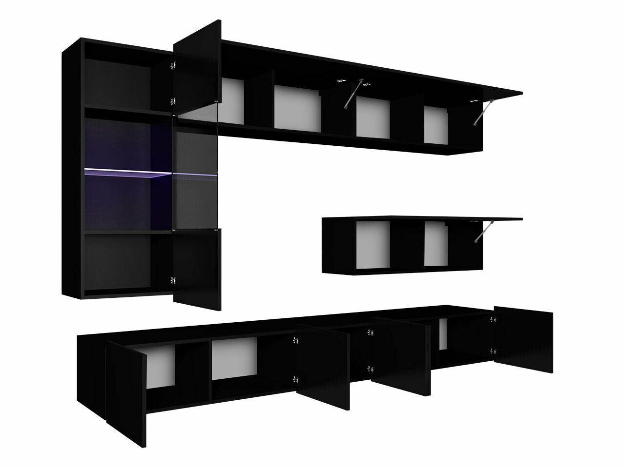 Wohnzimmer-Sets Tivdalu 108 (Goldene Eichenholzoptik + Weiß + Weiß glänzend)