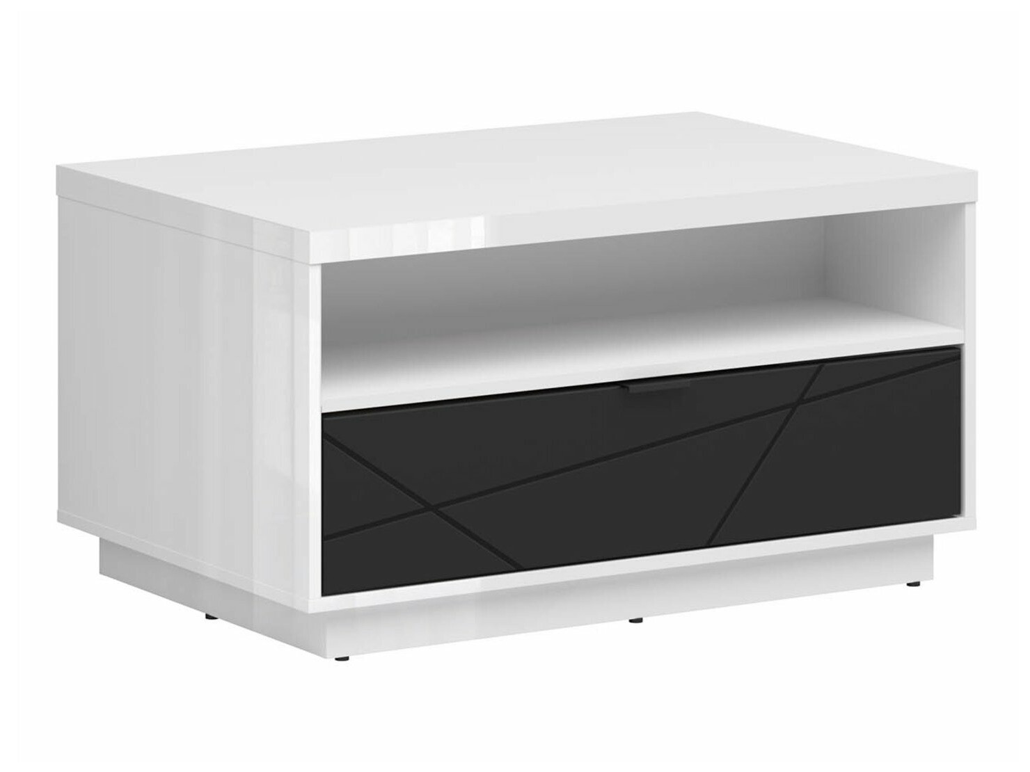 Couchtisch Fivale 117 (Weiß + Mattschwarz)
