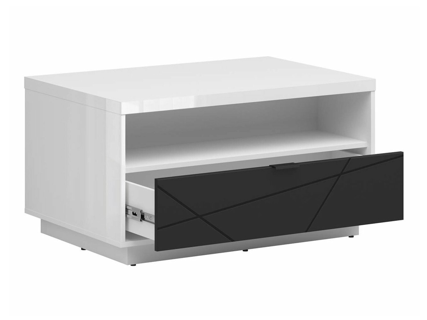 Couchtisch Fivale 117 (Weiß + Mattschwarz)