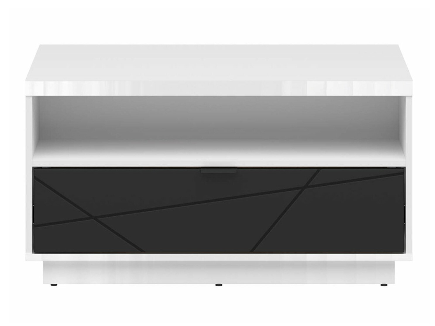 Couchtisch Fivale 117 (Weiß + Mattschwarz)