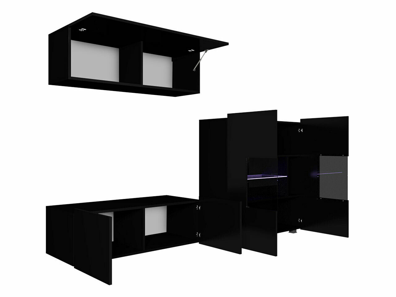 Wohnzimmer-Sets Tivdalu 113 (Schwarz)