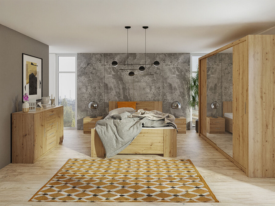 Schlafzimmer-Set Catromi 115 (Artisan Eichenholzoptik)