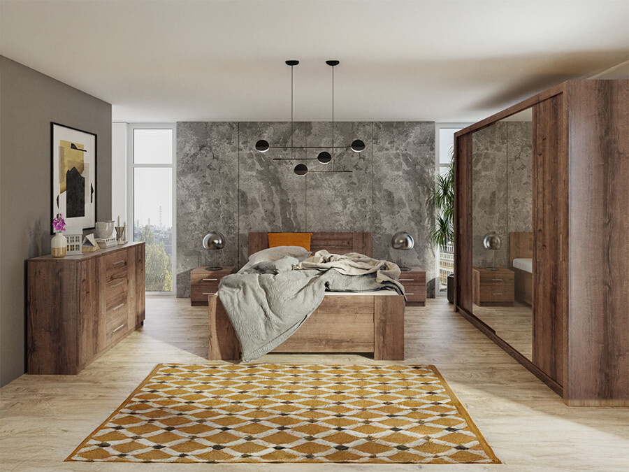 Schlafzimmer-Set Catromi 115 (Monastery Eichenholzoptik)