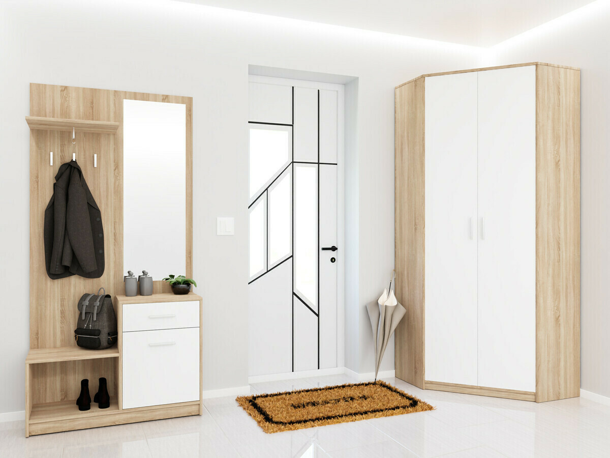 Flurgarnitur Novsore 145 (Sonoma Eichenholzoptik + Weiß)