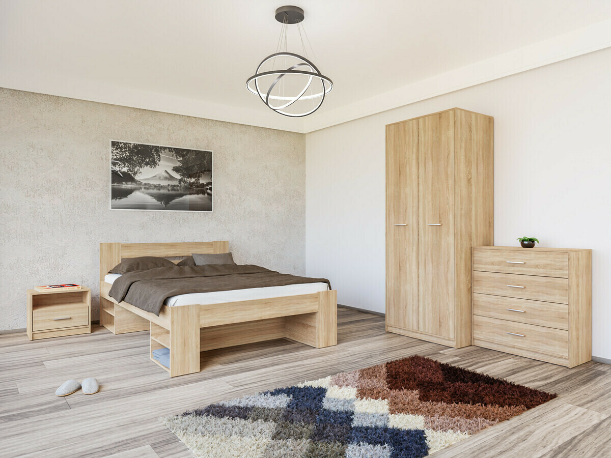 Schlafzimmer-Set Novsore 147 (Sonoma Eichenholzoptik)