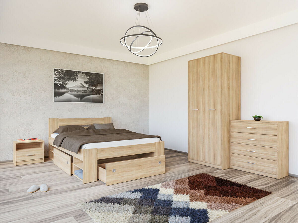 Schlafzimmer-Set Novsore 147 (Sonoma Eichenholzoptik)