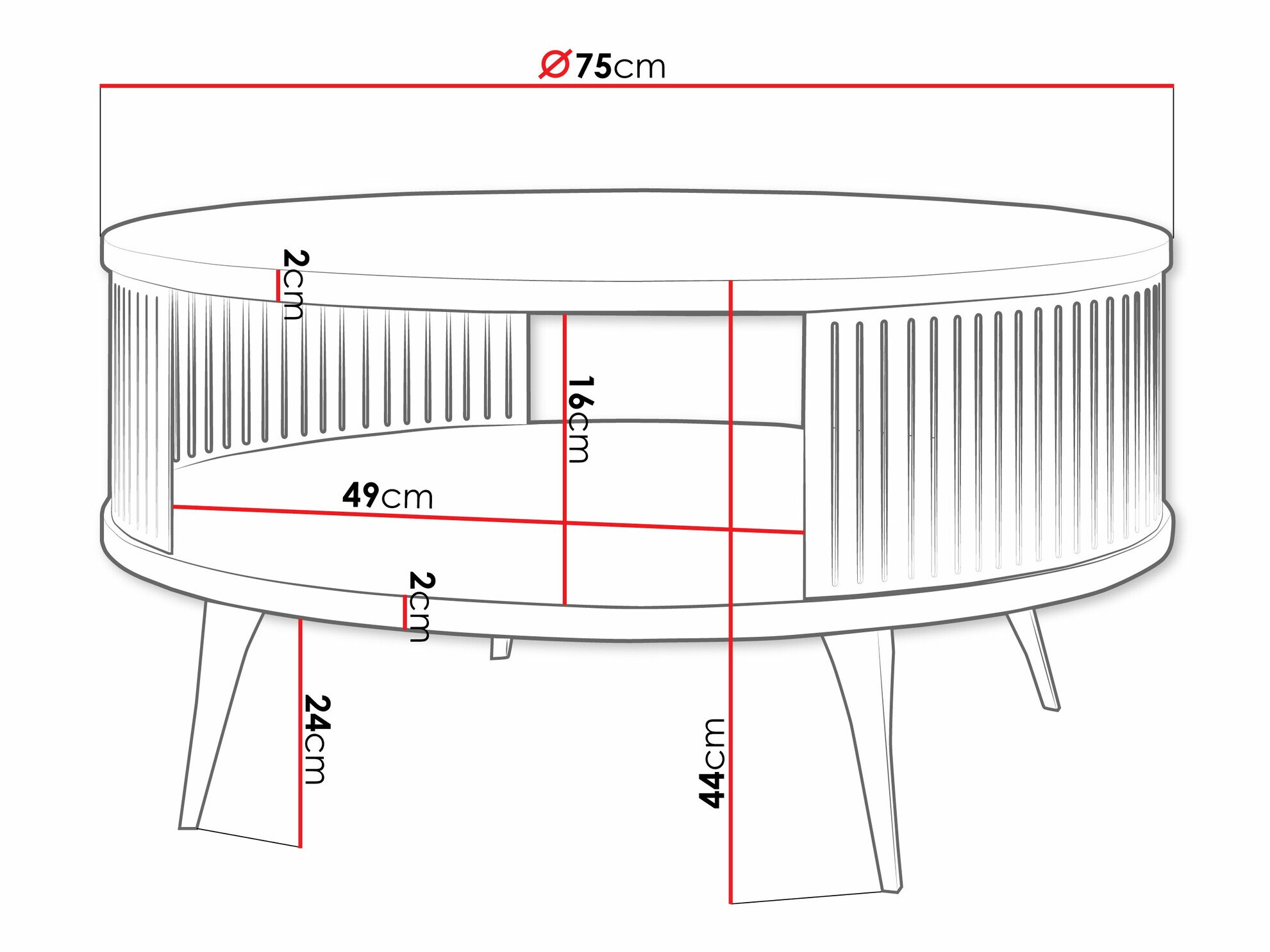 Couchtisch Vitum II (Rosa + Weiß)