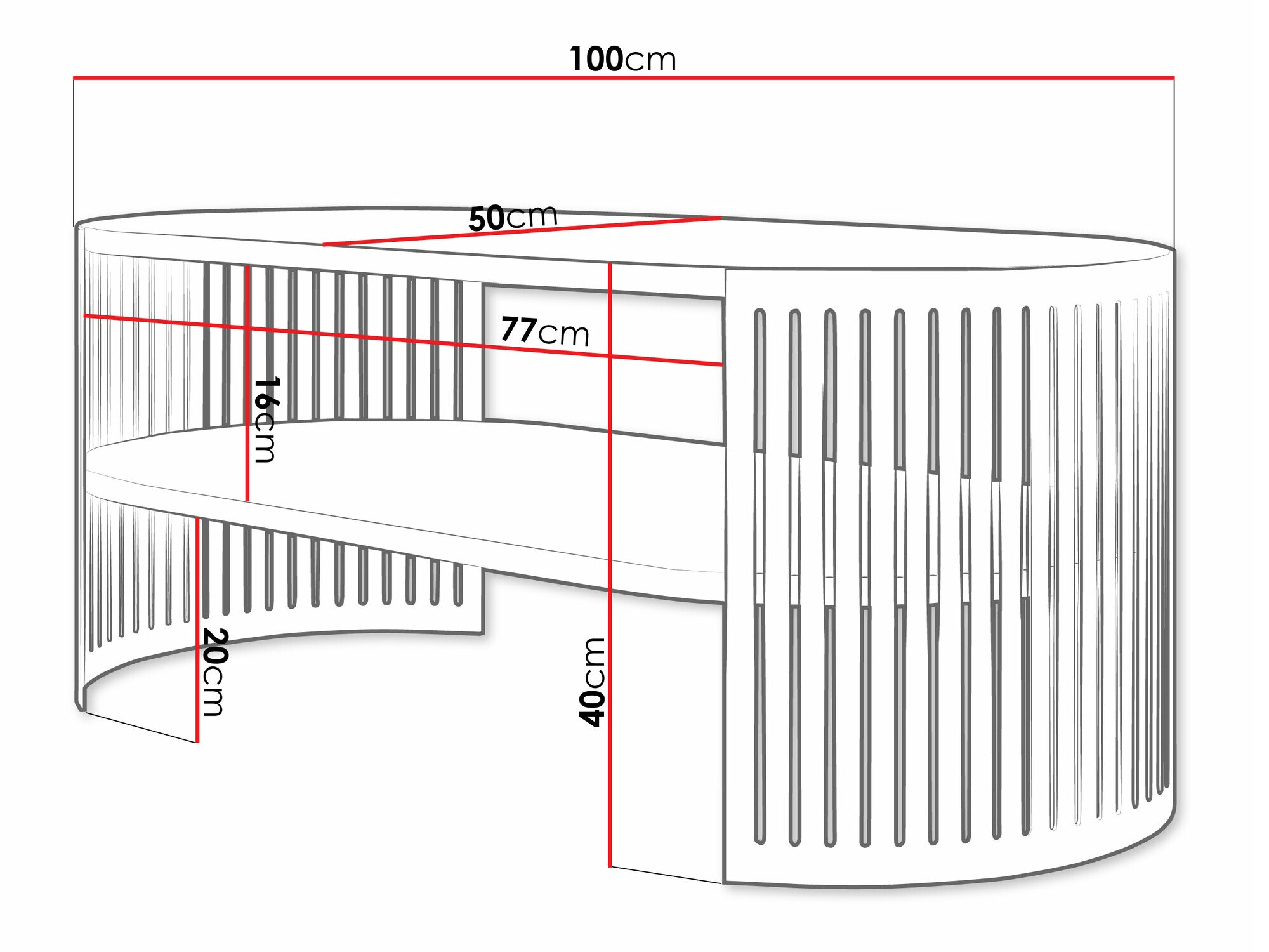 Couchtisch Civer IV (Gold + Weiß)