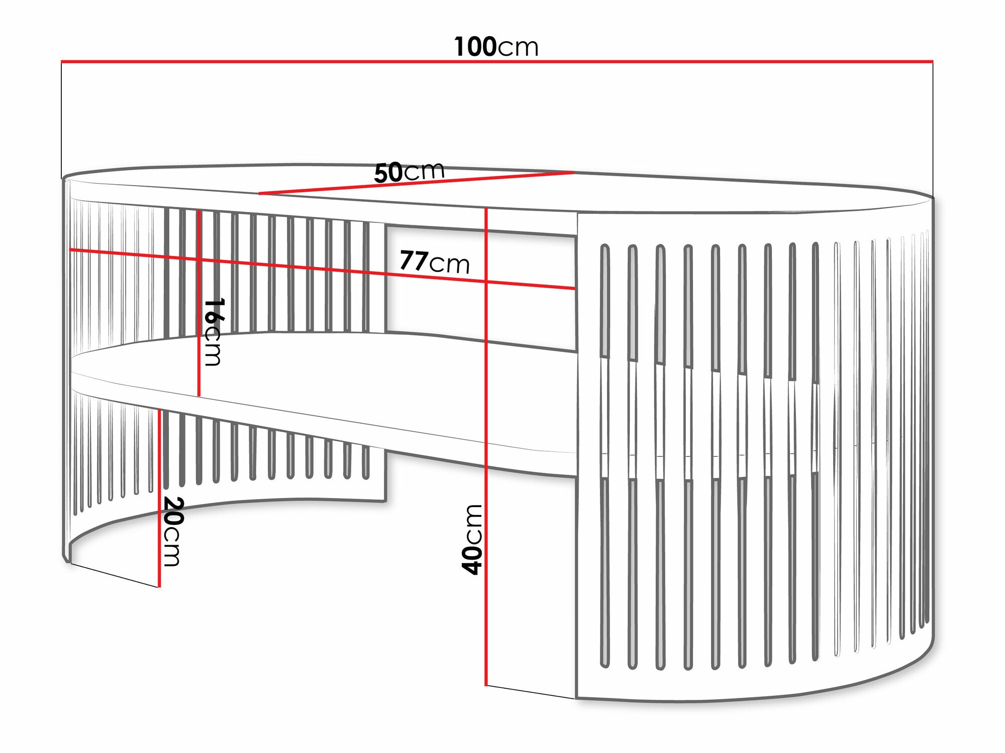 Couchtisch Civer V (Rosa + Weiß)