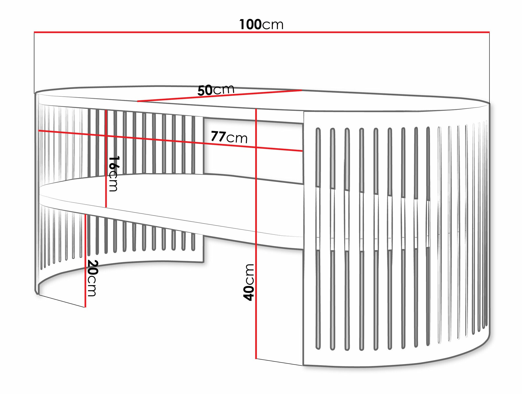Couchtisch Evanola 103 (Schwarz + Weiß)