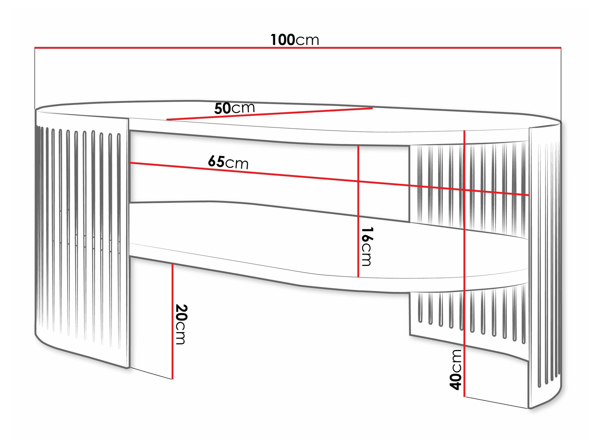 Couchtisch Sordore 119 (Gold + Weiß)