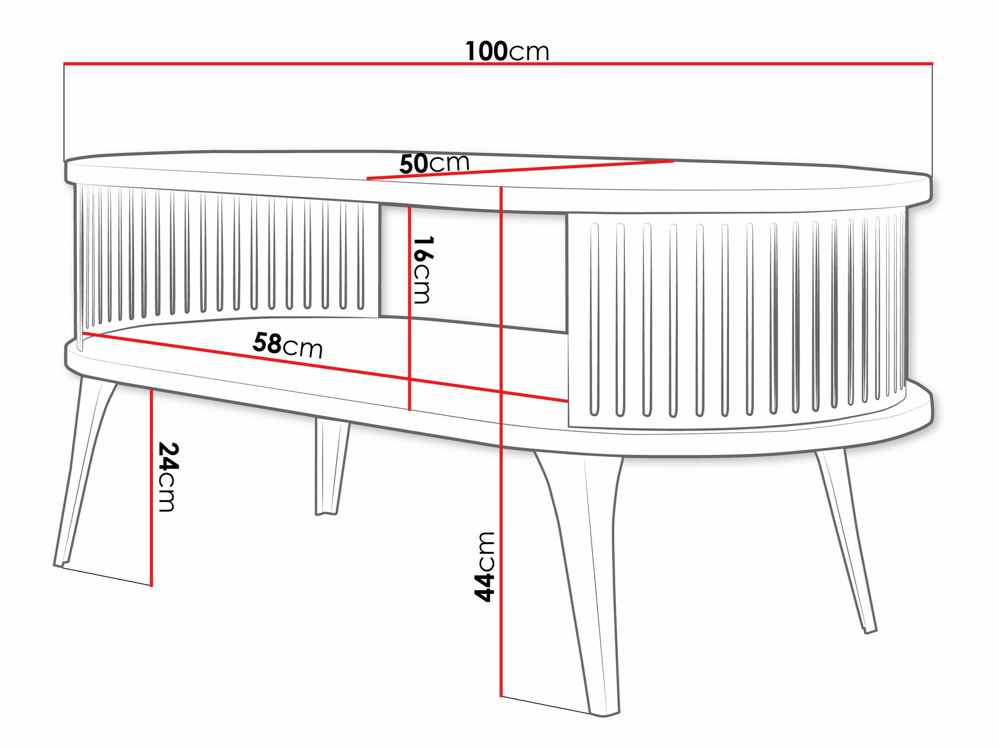 Couchtisch Vitum V (Rosa + Weiß)