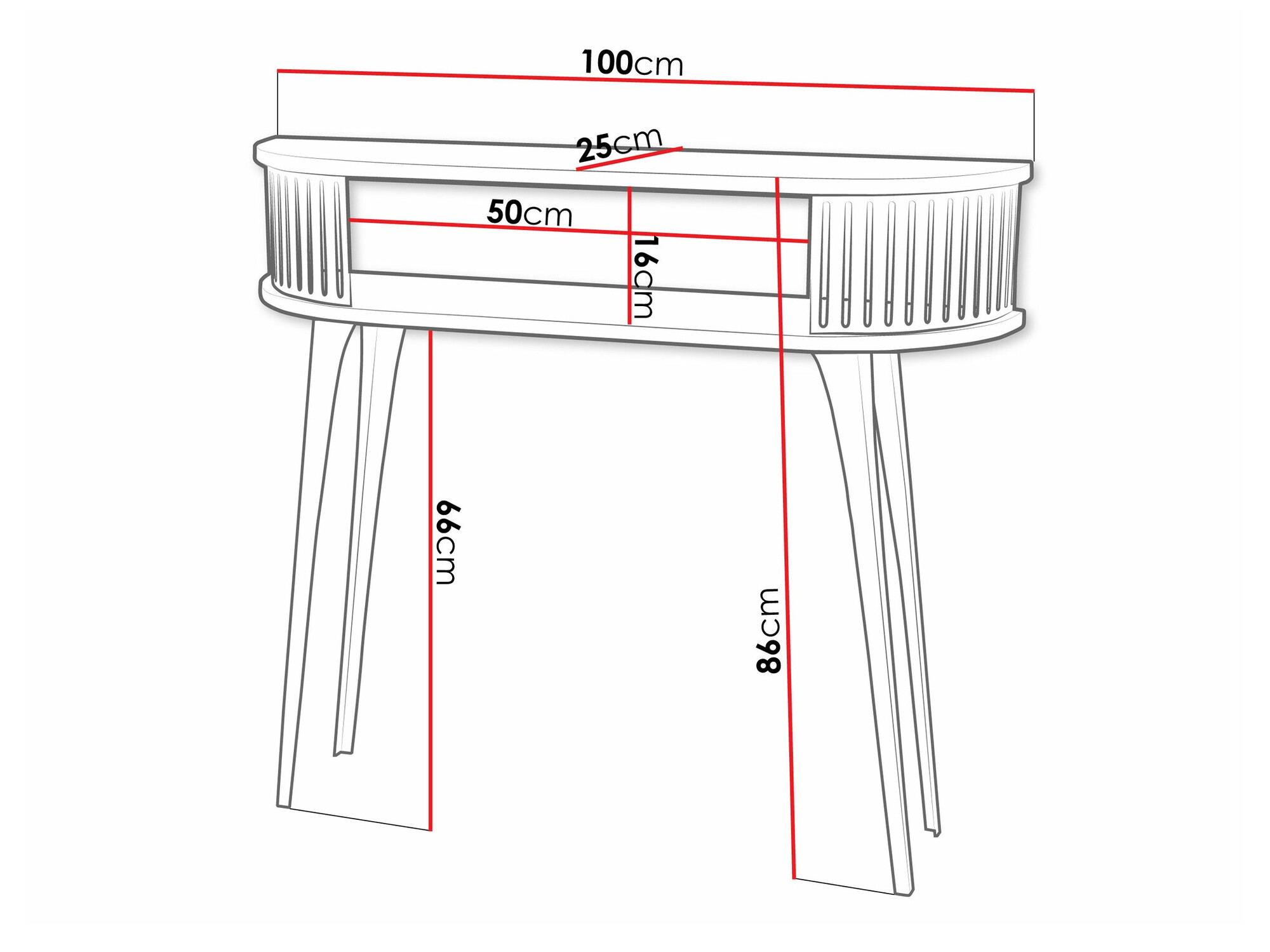 Konsolentisch Vitum I (Gold + Weiß)