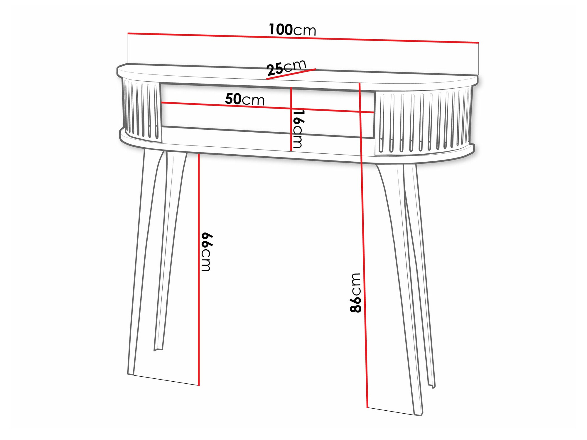 Konsolentisch Vitum (Schwarz + Weiß)