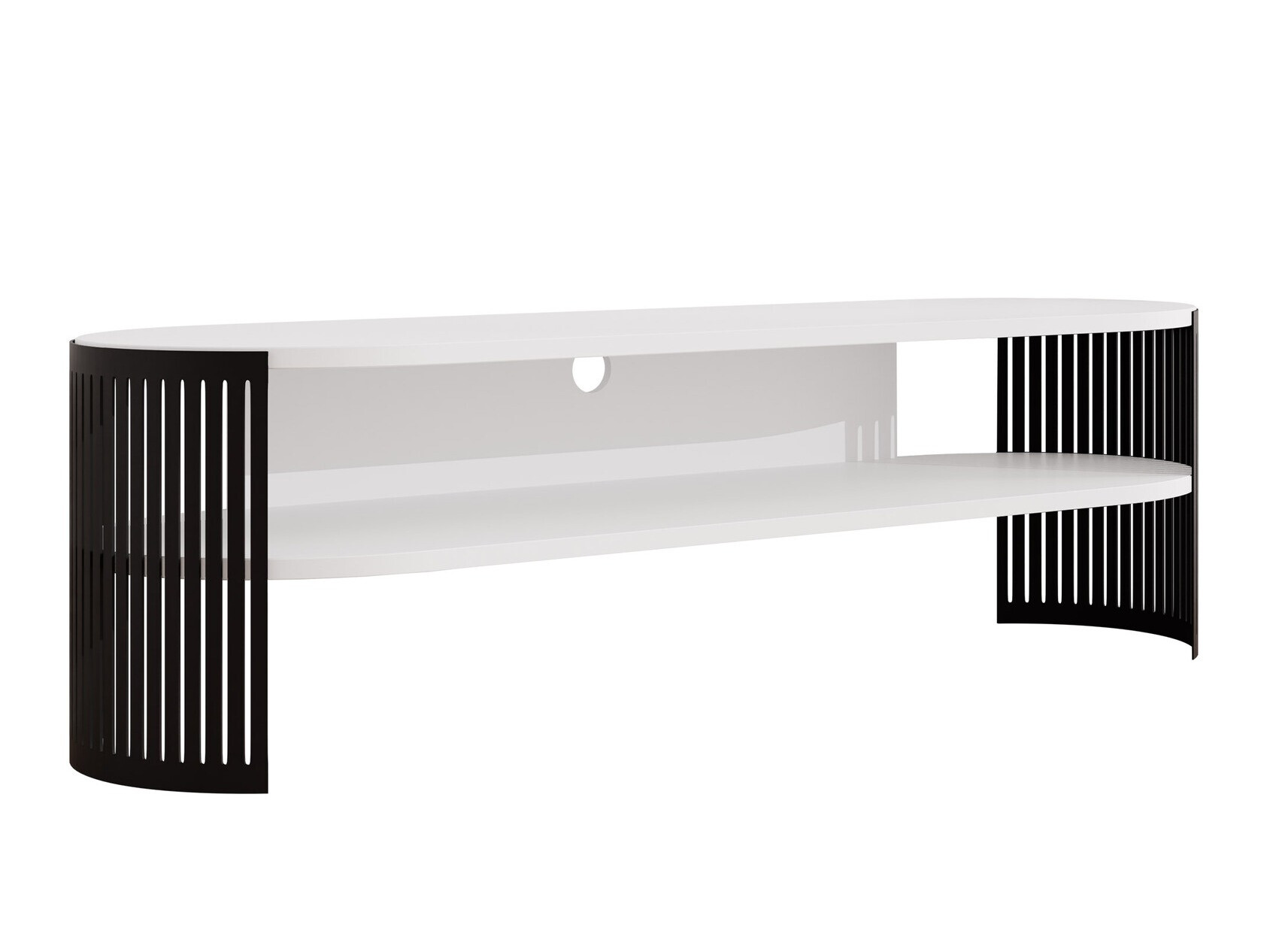 TV-Möbel Evanola 109 (Schwarz + Weiß)