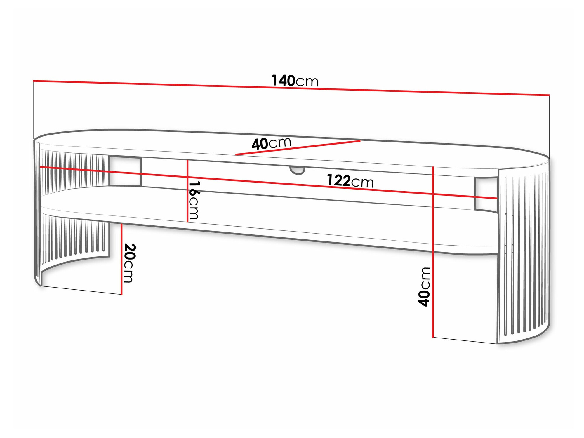 TV-Möbel Evanola 111 (Rosa + Weiß)