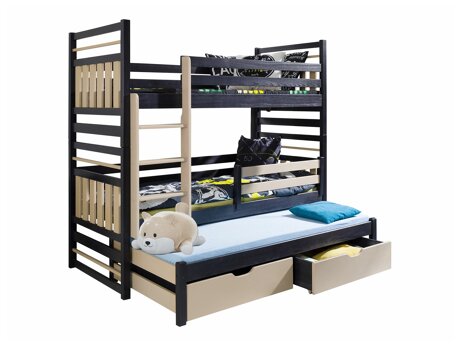 Etagenbett Henderson 123 (Wenge + Hellbraun)
