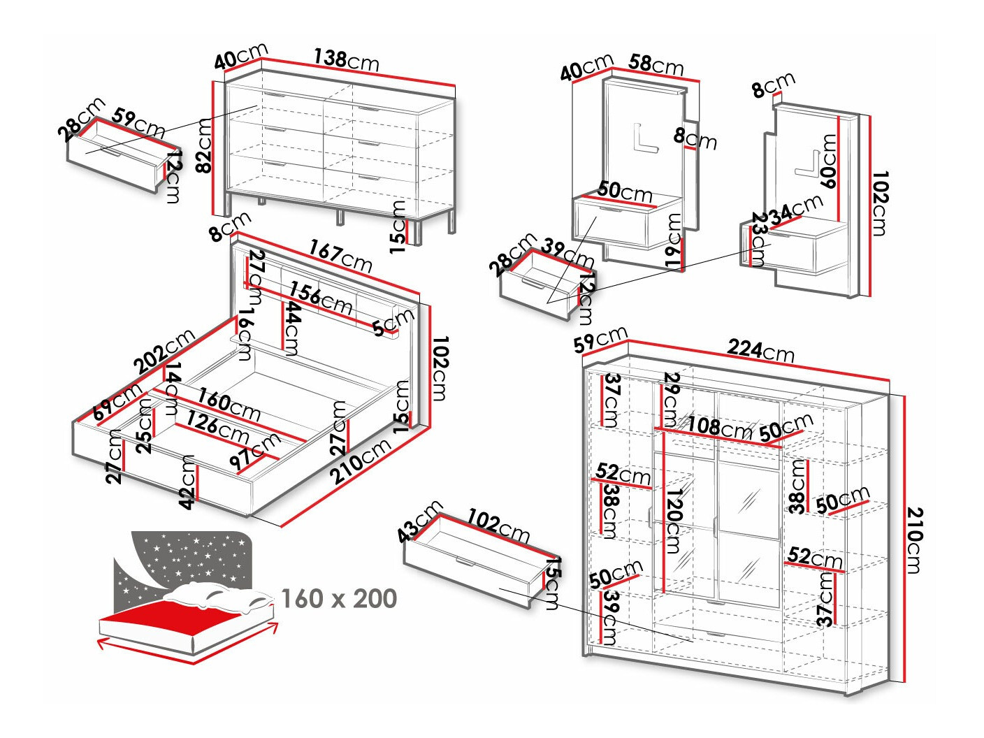 Schlafzimmer-Set Flodale 106