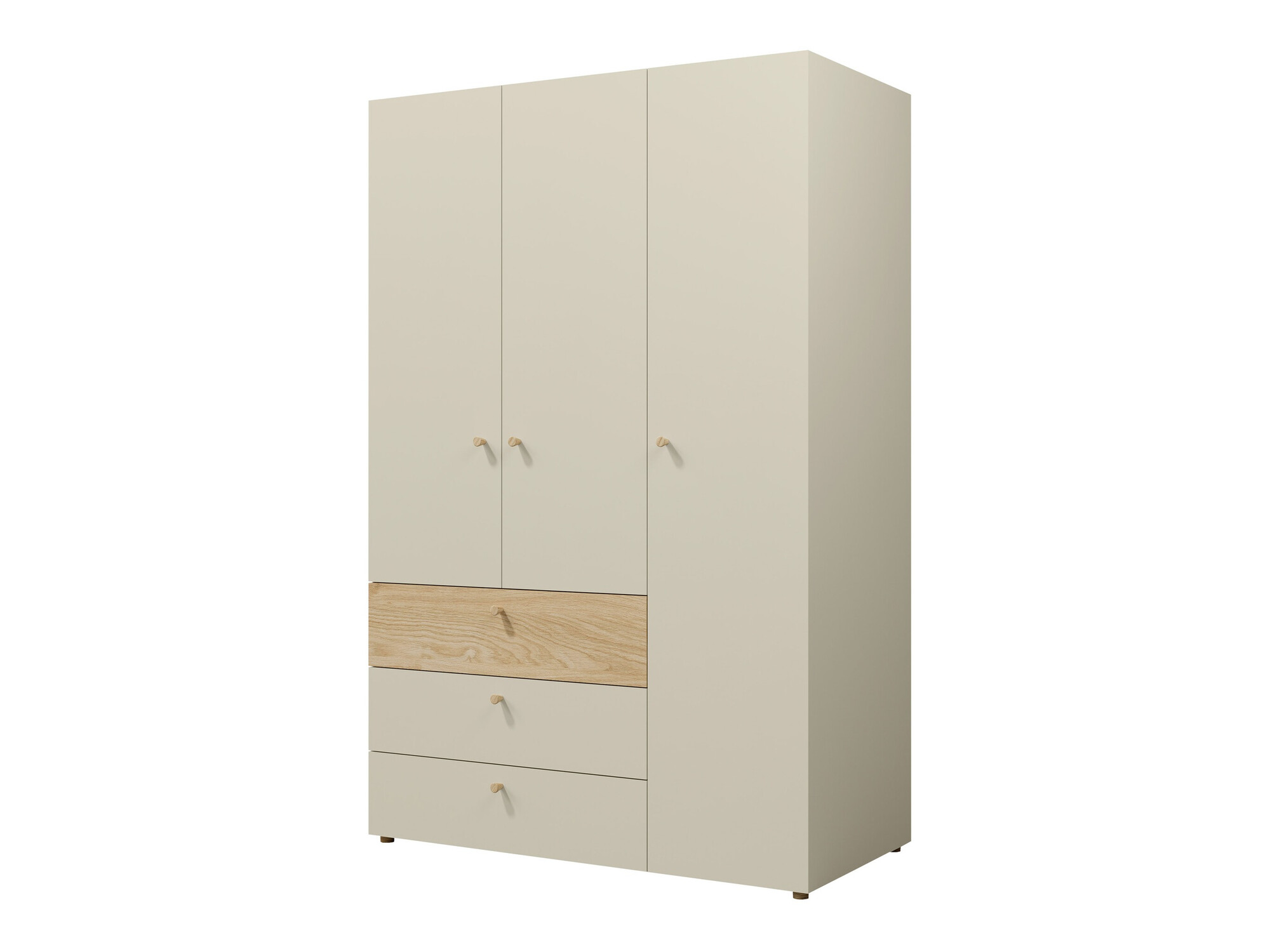 Kleiderschrank Domcali 100 (Beige + Eichenholzoptik)
