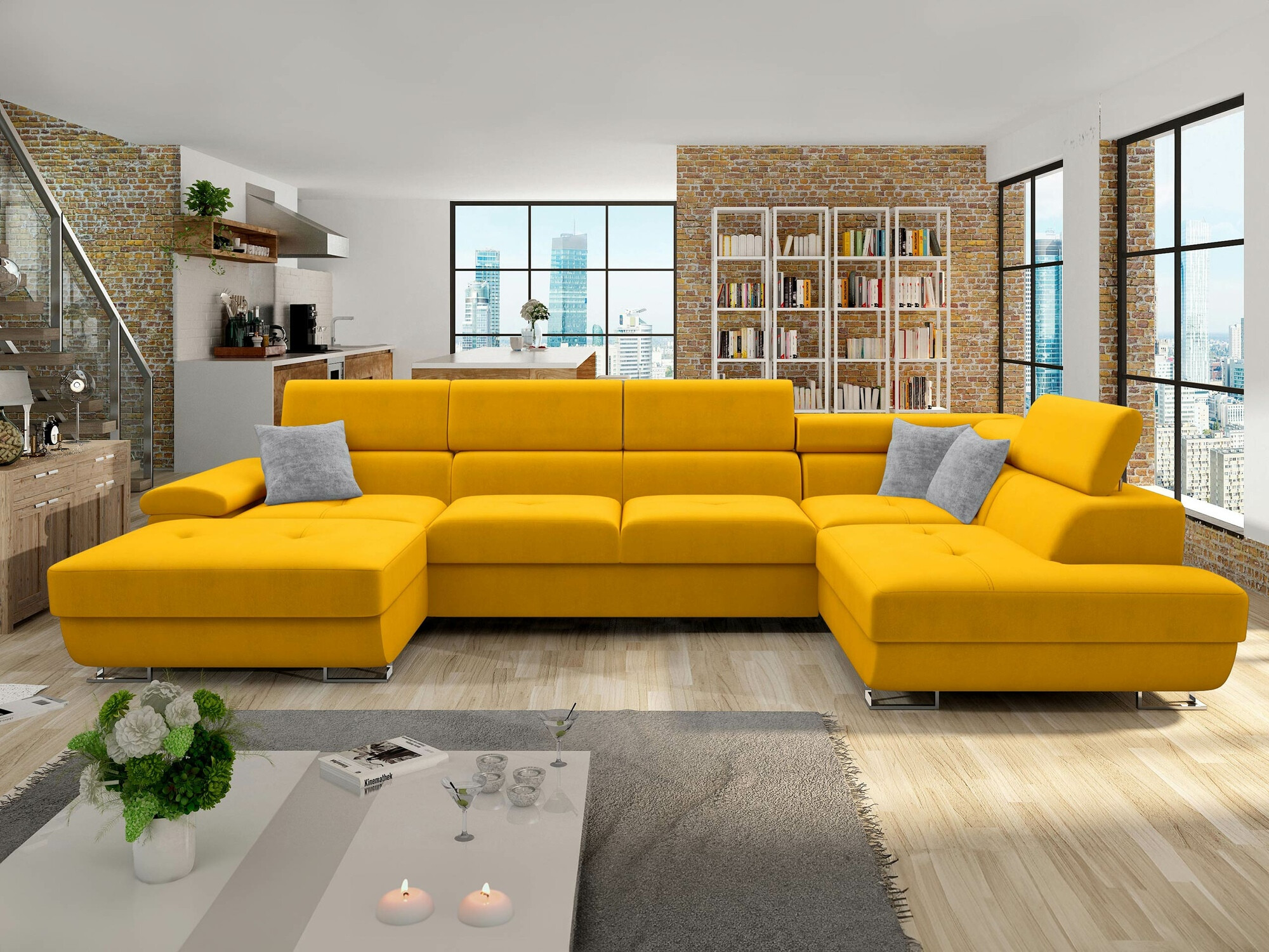 Ecksofa Comfivo 249 (Venus Velvet 2916 + Miu 2059)