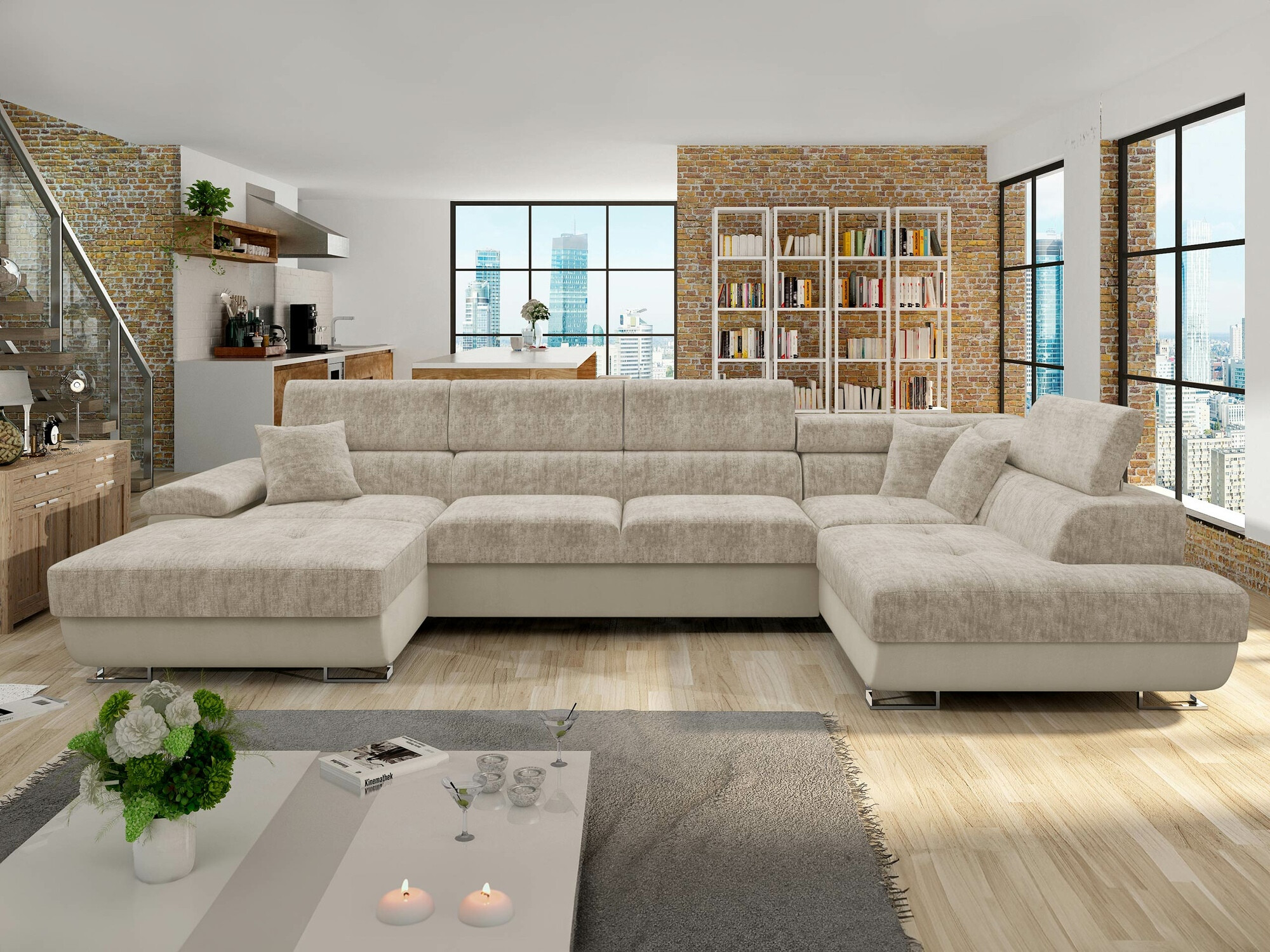 Ecksofa Comfivo 249 (Venus Velvet 2927 + Miu 2041)