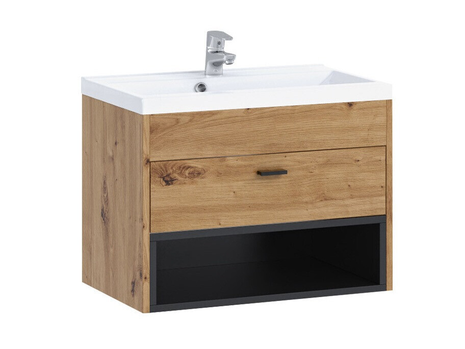 Hängeschrank für Waschbecken Velum (Artisan Eichenholzoptik + Schwarz)