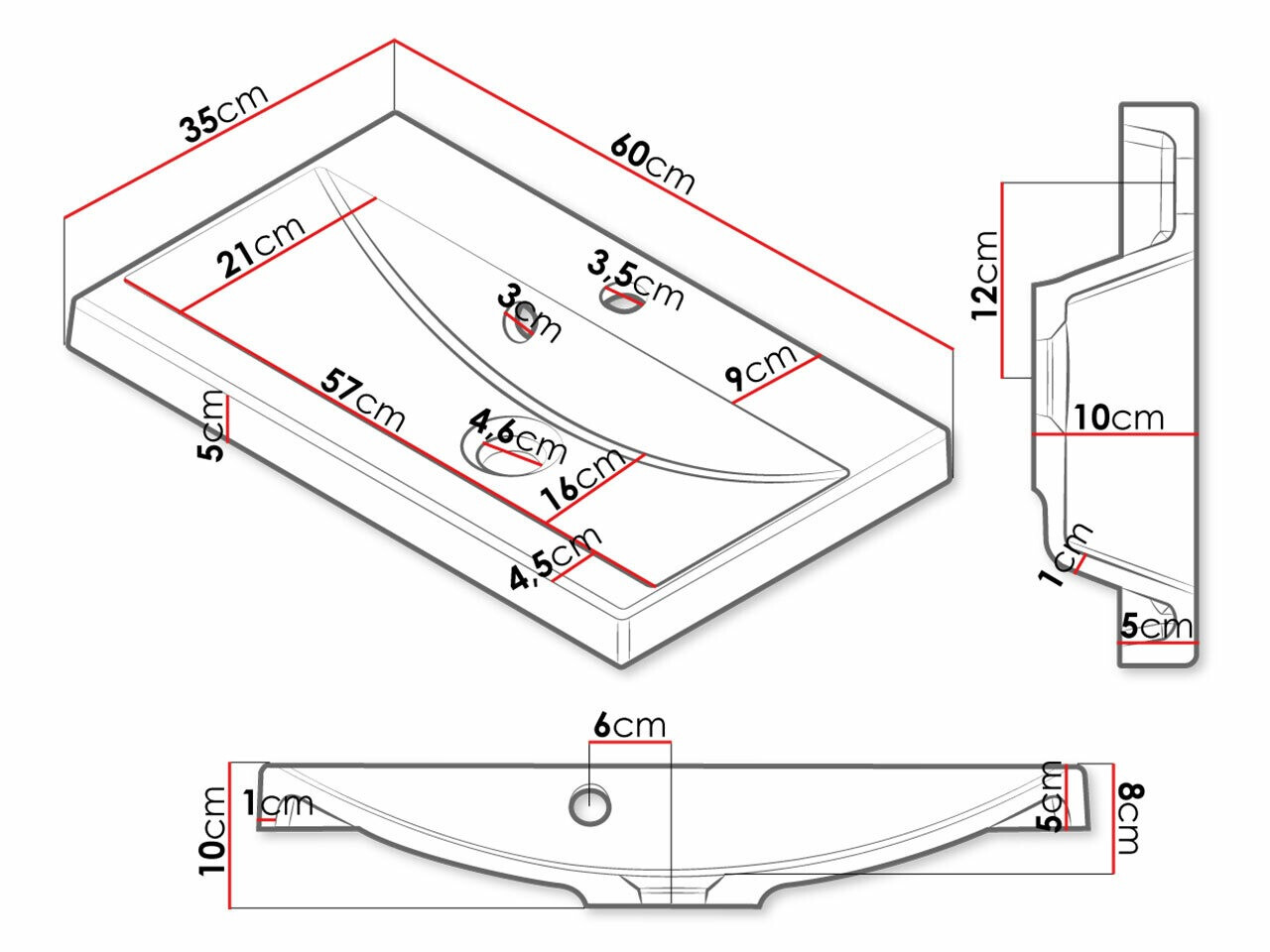 Hängeschrank für Waschbecken Velum (Weiß + Artisan Eichenholzoptik)
