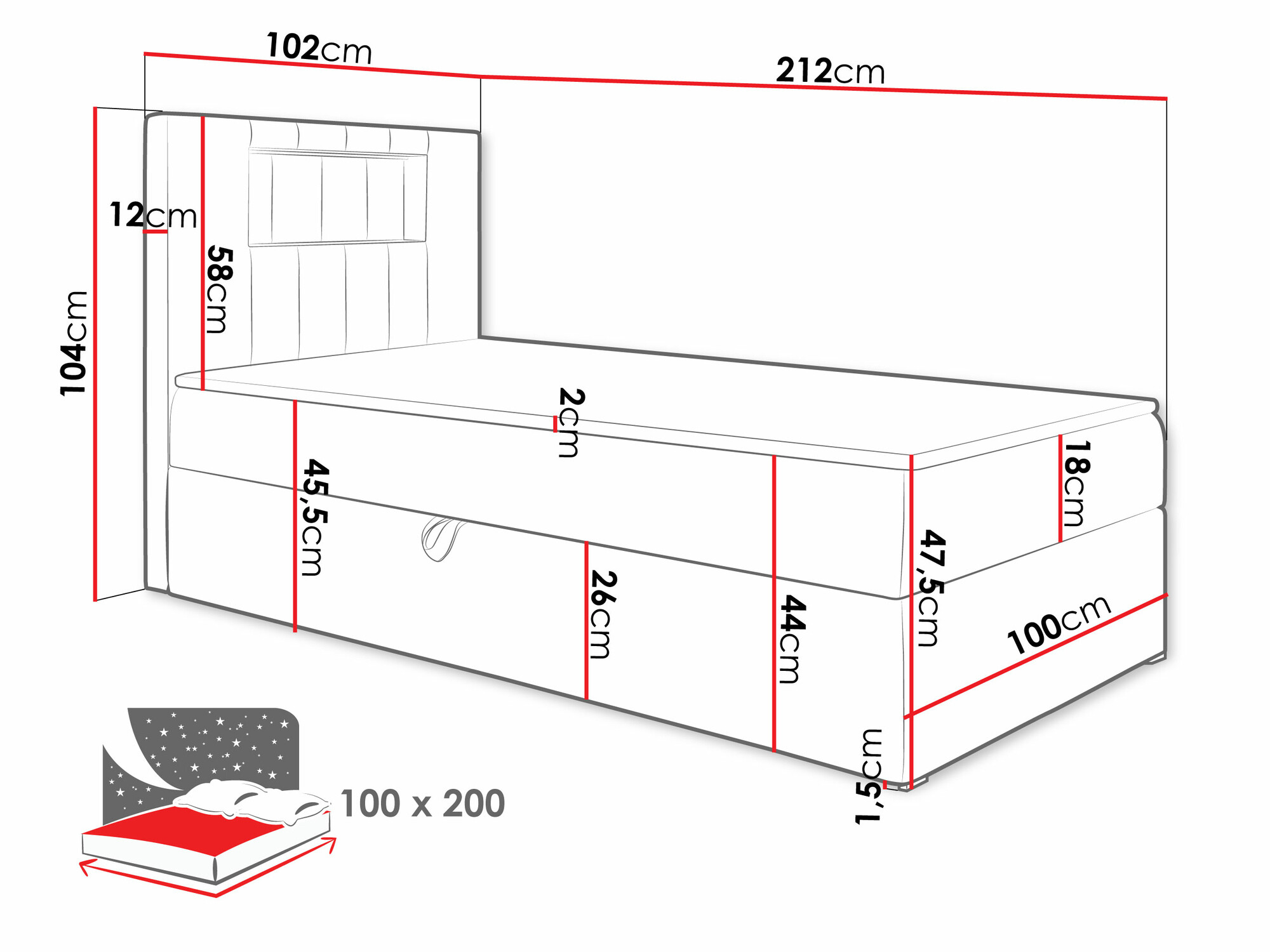 Boxspringbett Lucus V (Soft 017 + Fresh 37)