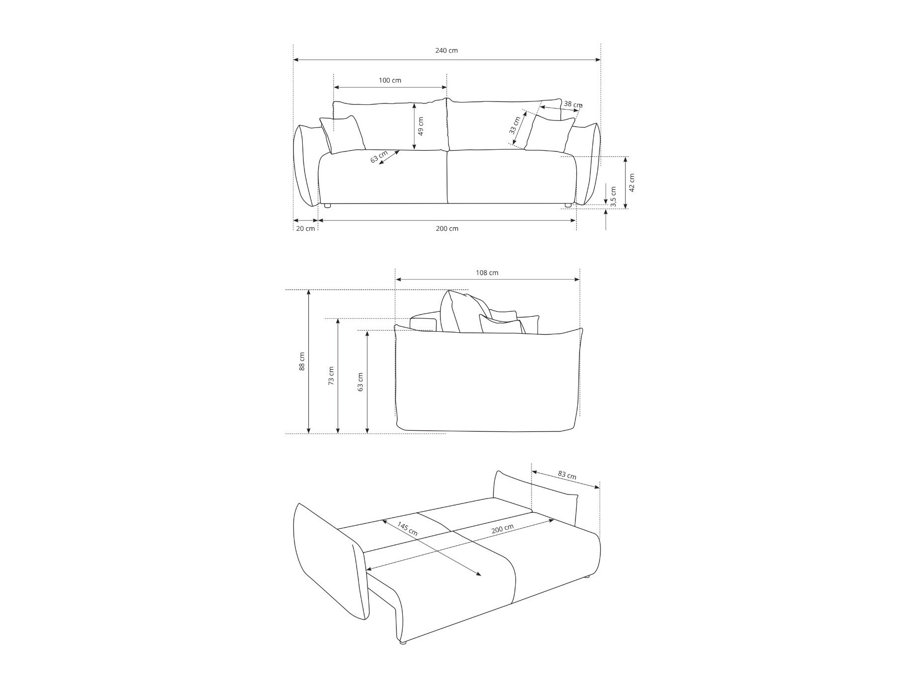 Schlafsofa Kingston 150 (Tilia 86)