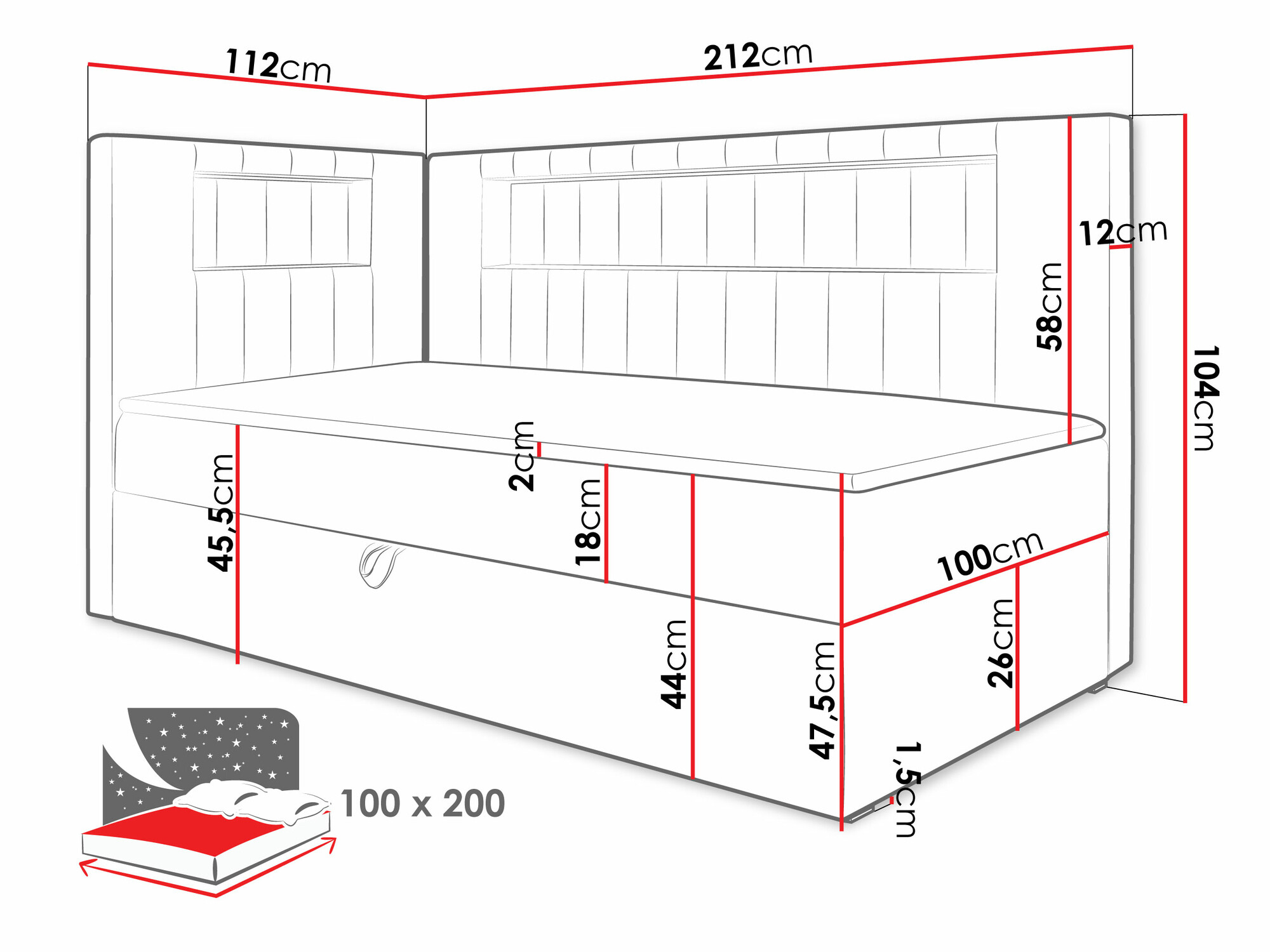Boxspringbett Lucus VIII (Soft 017 + Fresh 37)