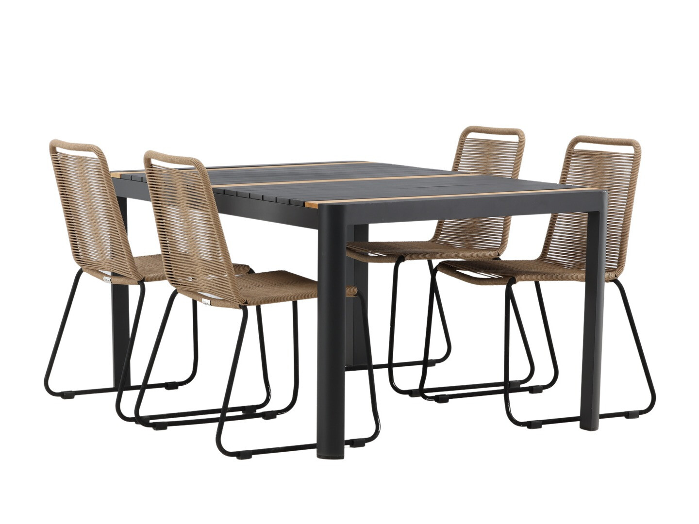 Tisch und Stühle Dallas 4671 (Schwarz)