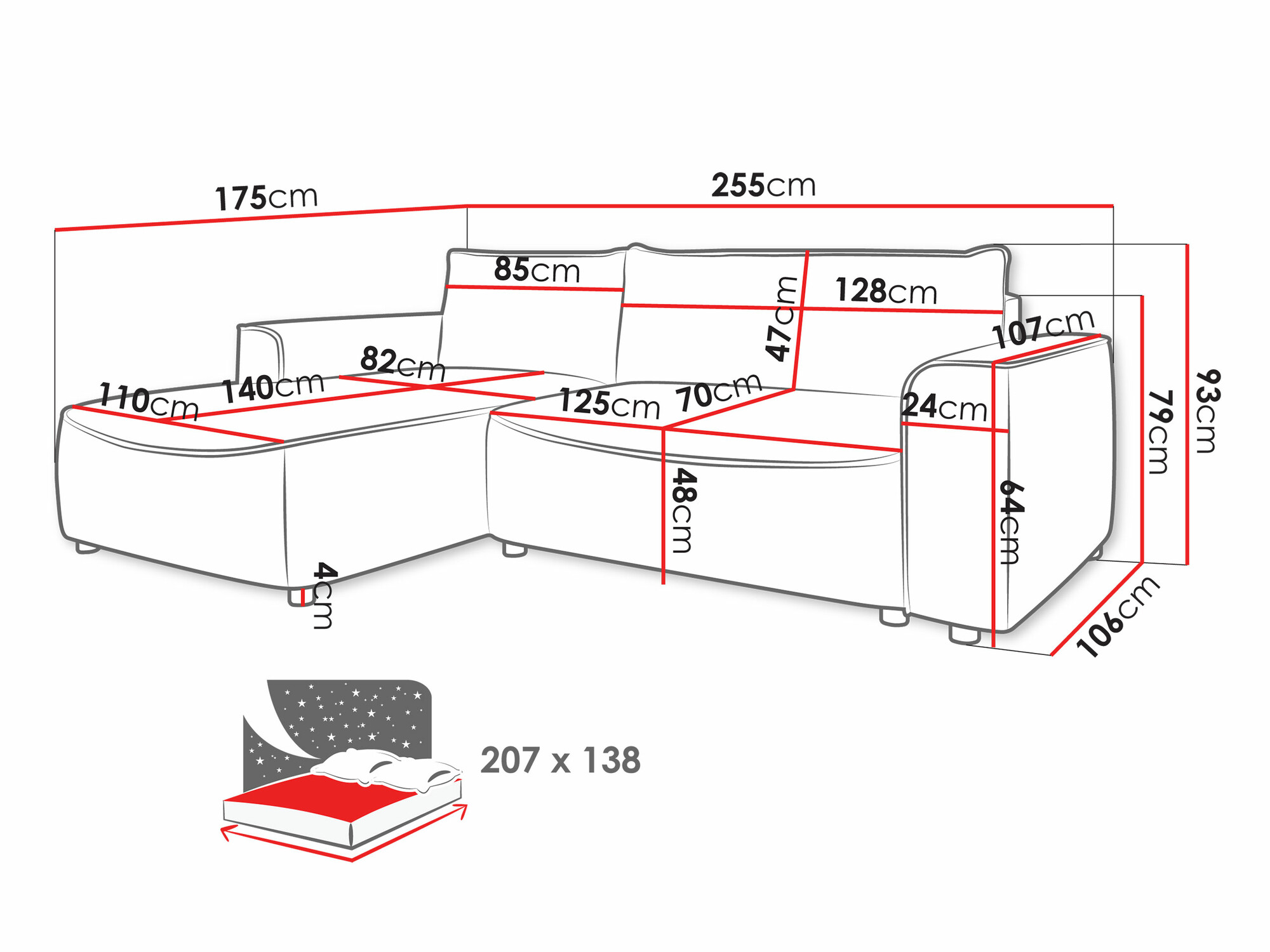 Ecksofa TrendyNest Monacha (Pretty 05)