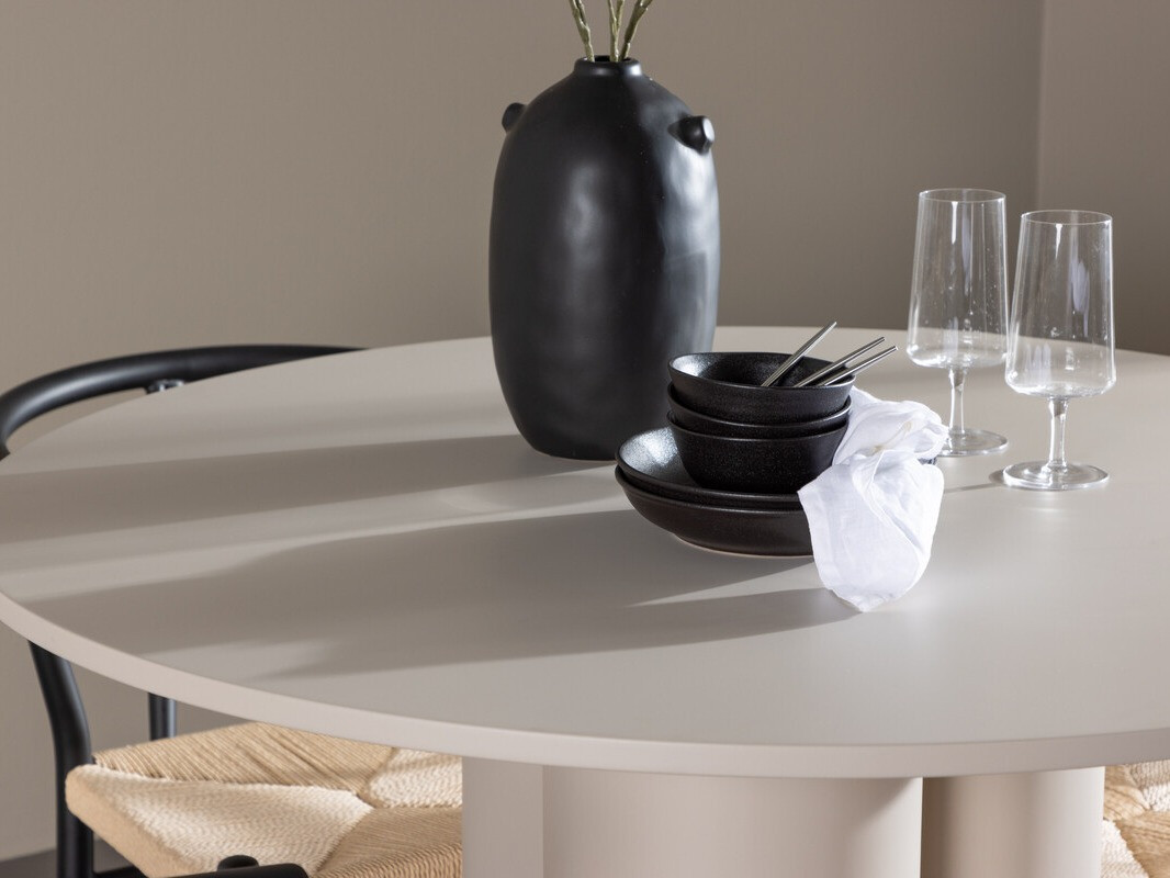 Essgruppe Dallas 4688 (Schwarz + Beige)