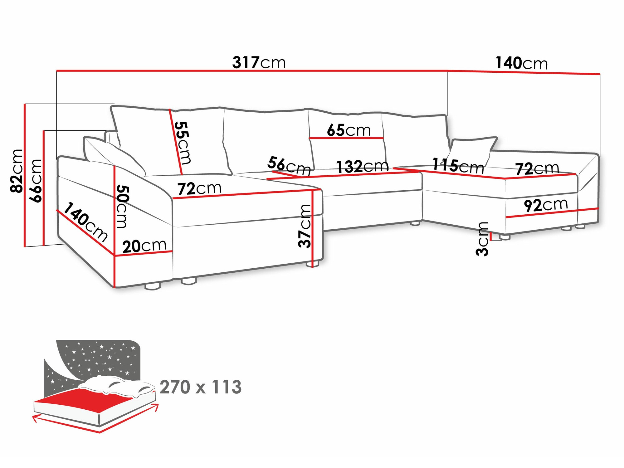 Ecksofa Memphis 105 (Alova 36 + Alova 04)