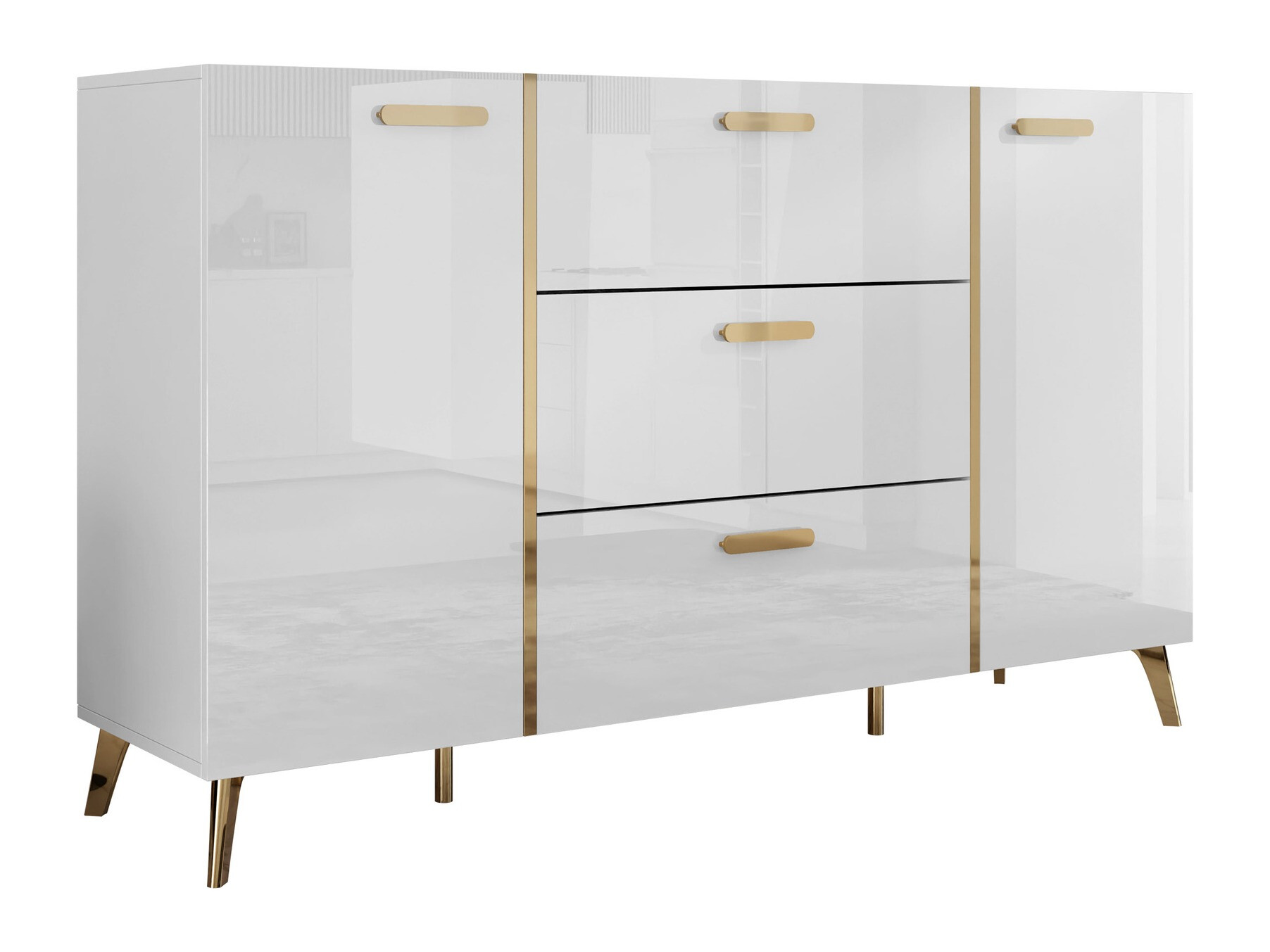 Kommoden Comfivo Capella I (Weiß + Weiß glänzend)