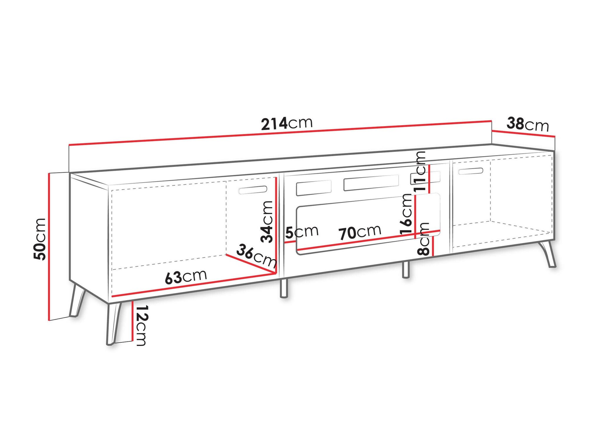 TV-Möbel Comfivo Capella III (Weiß + Weiß glänzend)