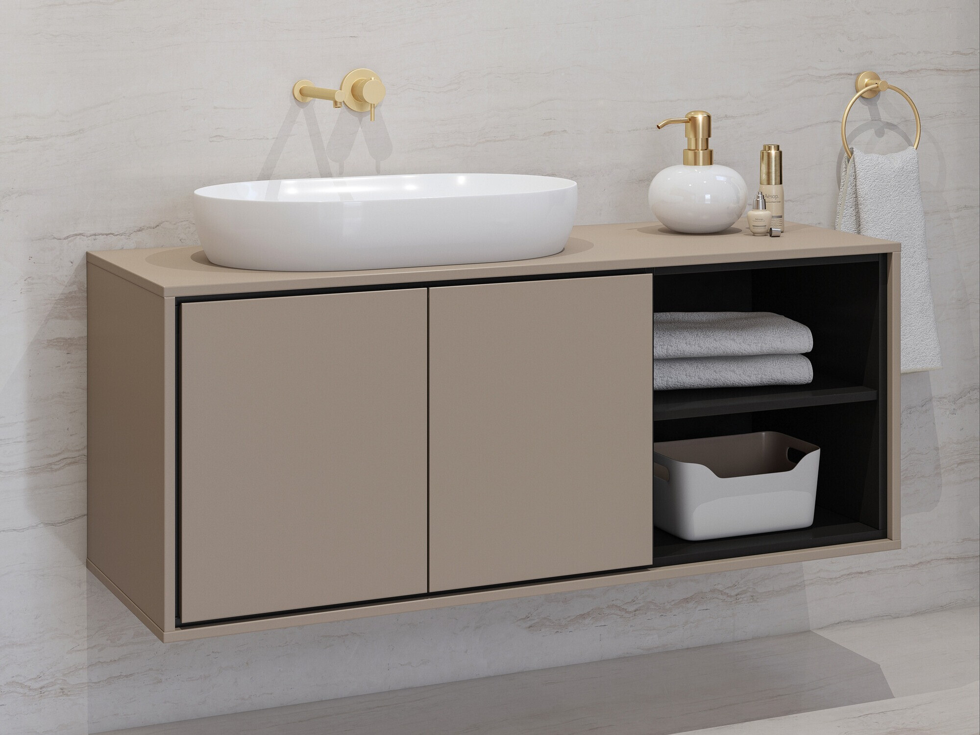Wandhängeschrank für Badezimmer Tecavu 104 (Congo)