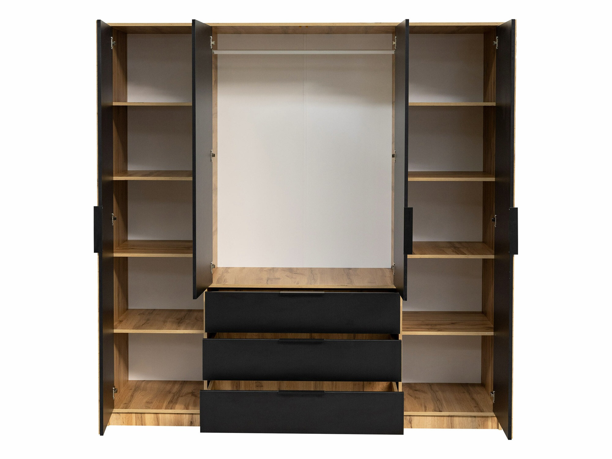 Kleiderschrank Collis II (Weiß + Wotan Eiche)