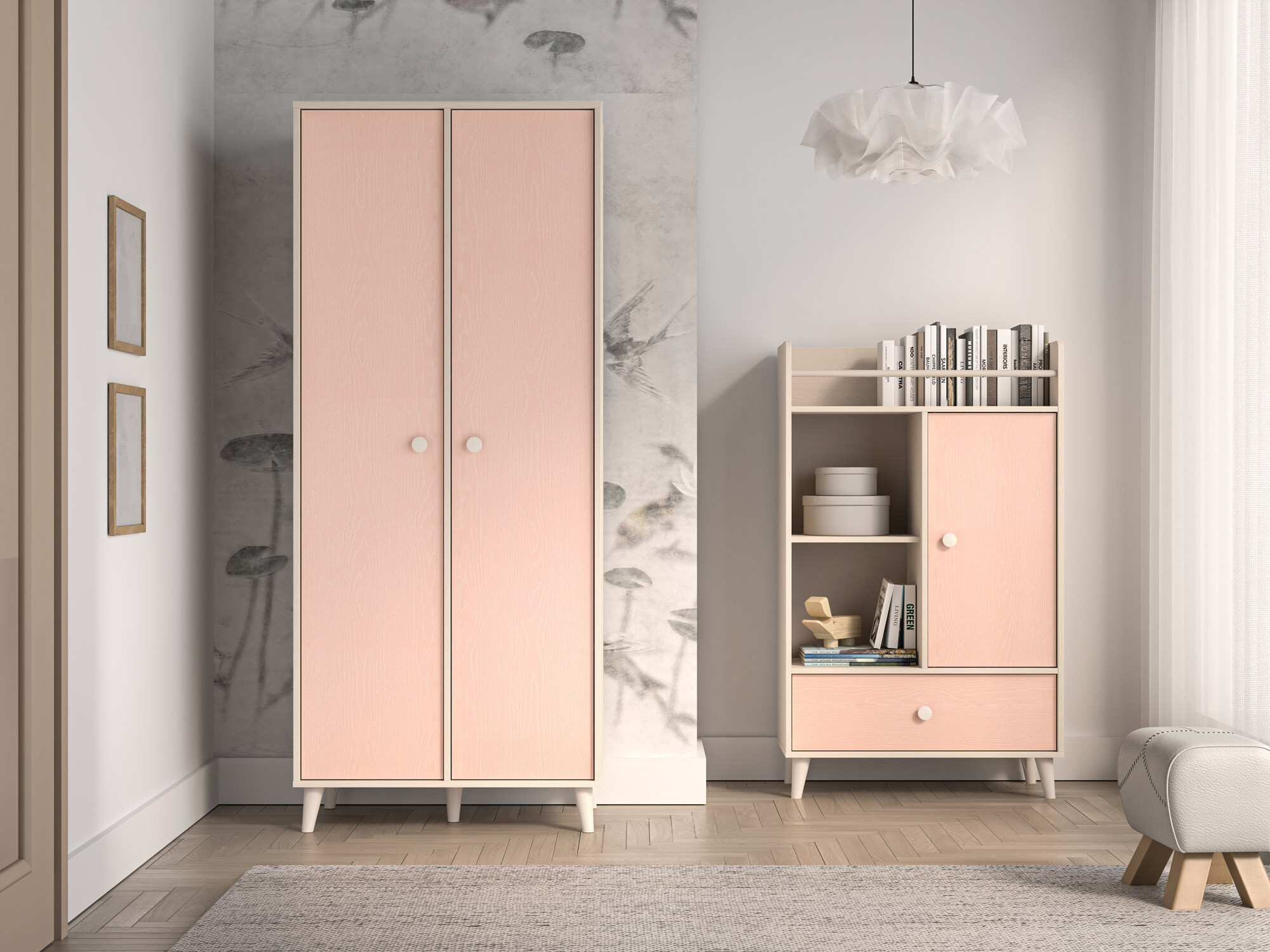 Kleiderschrank Tortoli 101 (Rosa)