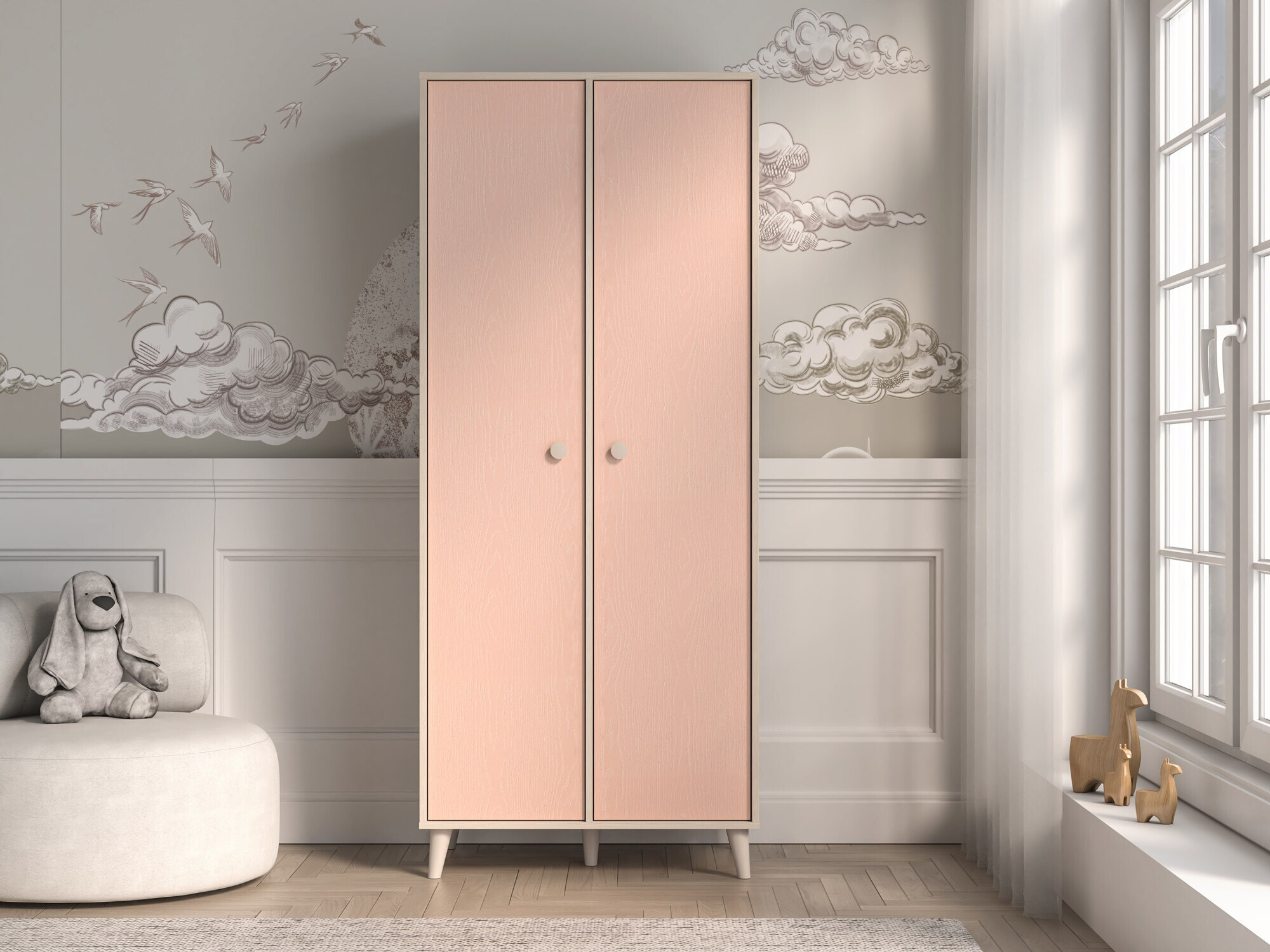 Kleiderschrank Tortoli 101 (Rosa)