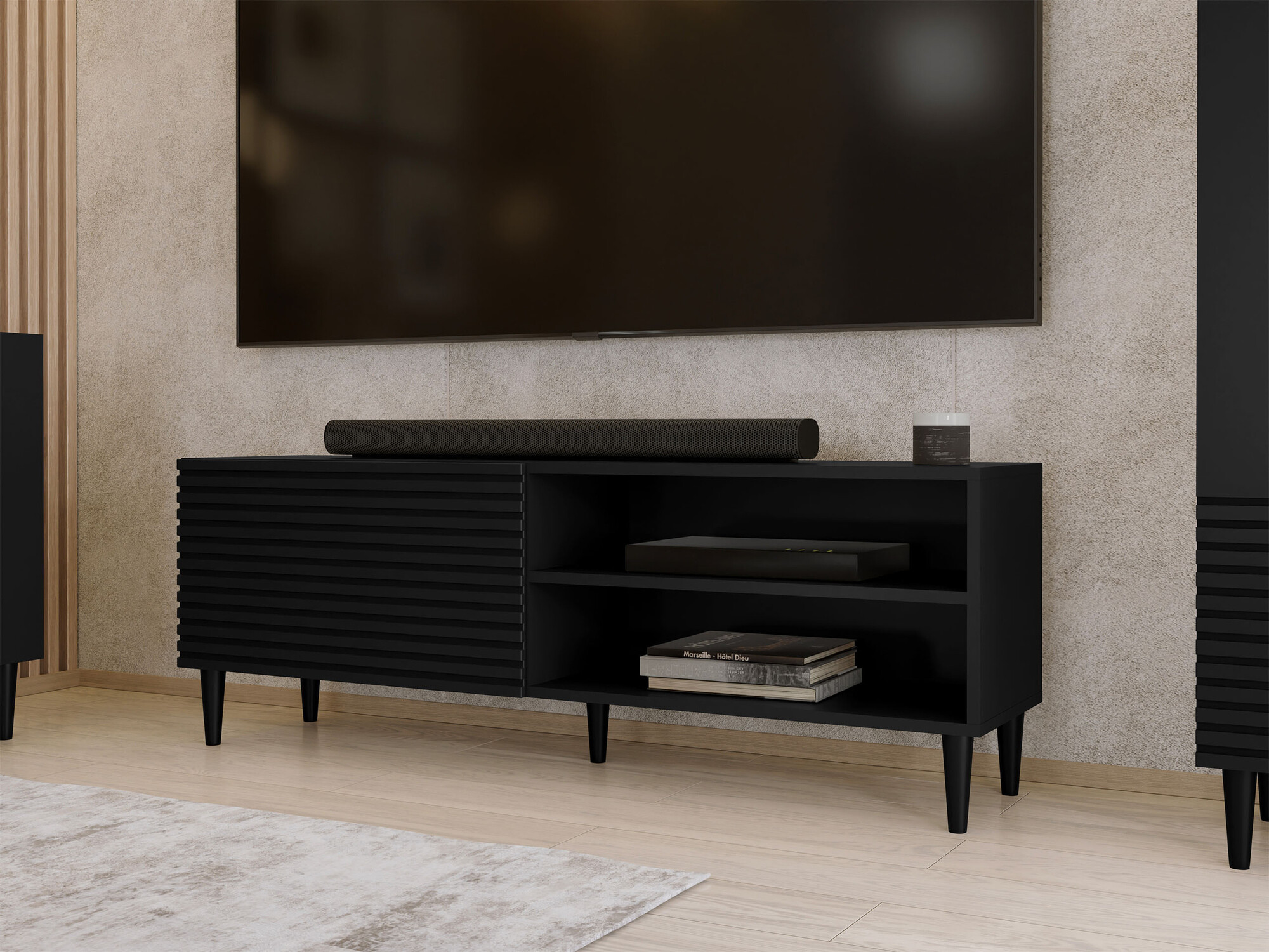 TV-Möbel Comfivo Mavmono 104 (Schwarz)