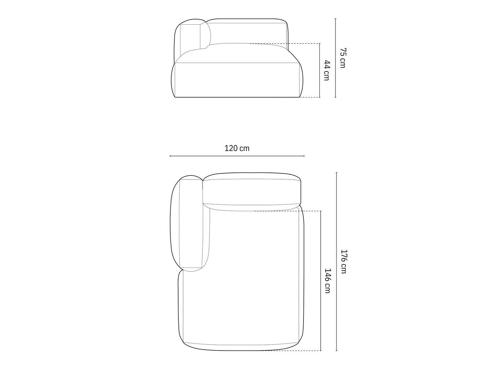 Modularer Sessel Sorcoro 107 (Boston Water Green)